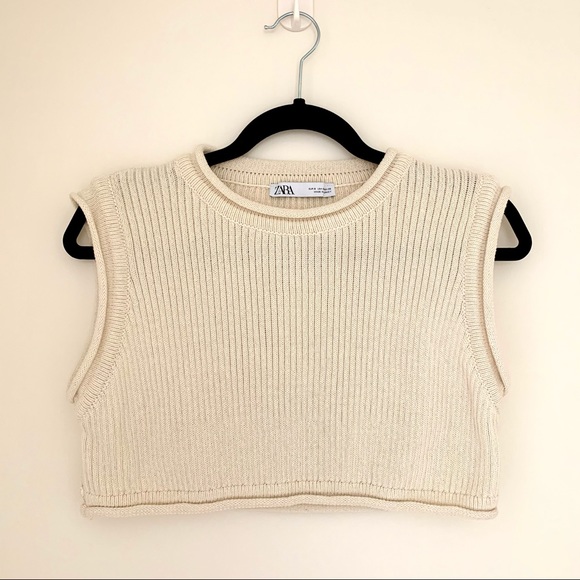 Zara | Tops | Zara Cropped Knit Vest 